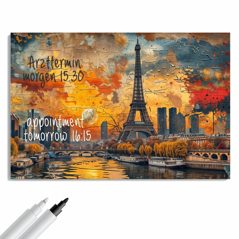 Metall Magnettafel - Paris als Collage