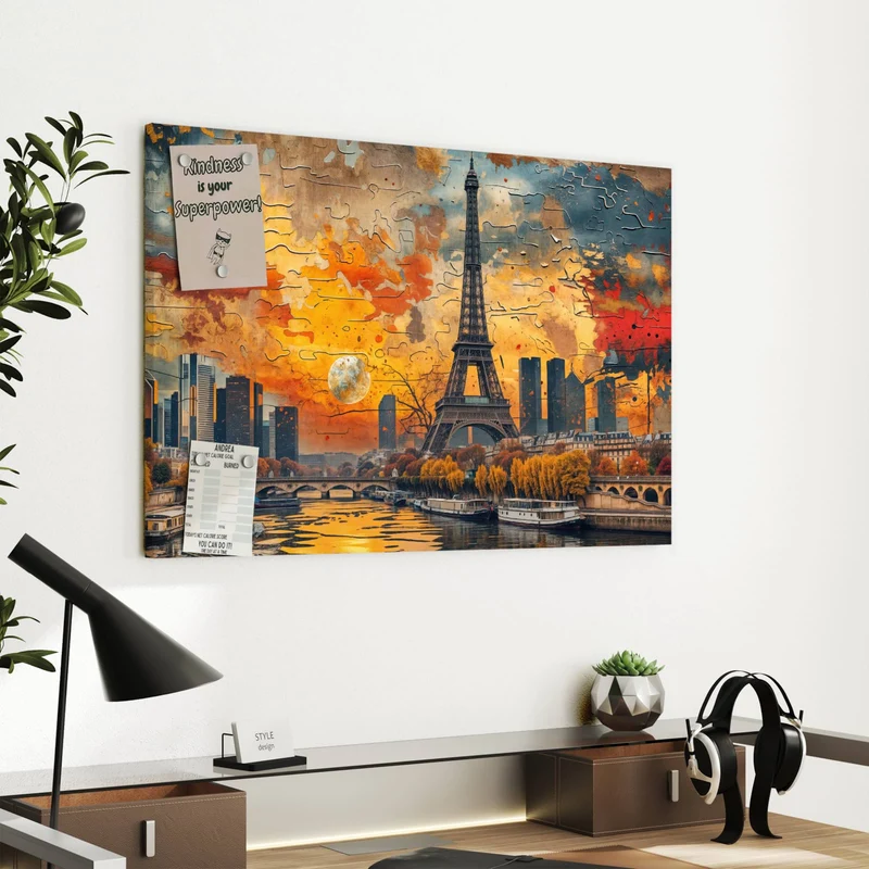 Metall Magnettafel - Paris als Collage