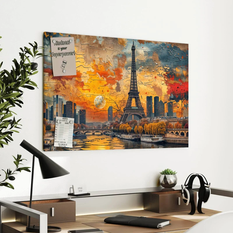 Metall Magnettafel - Paris als Collage