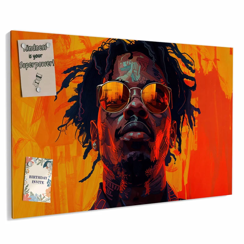 Metall Magnettafel - Mann mit Sonnenbrille