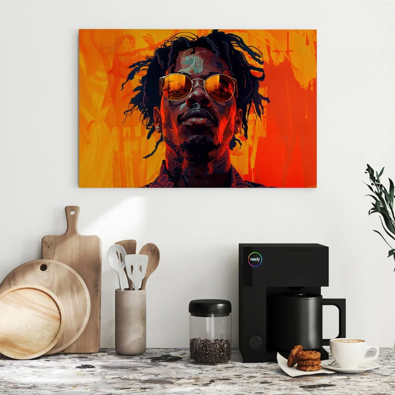 Metall Magnettafel - Mann mit Sonnenbrille