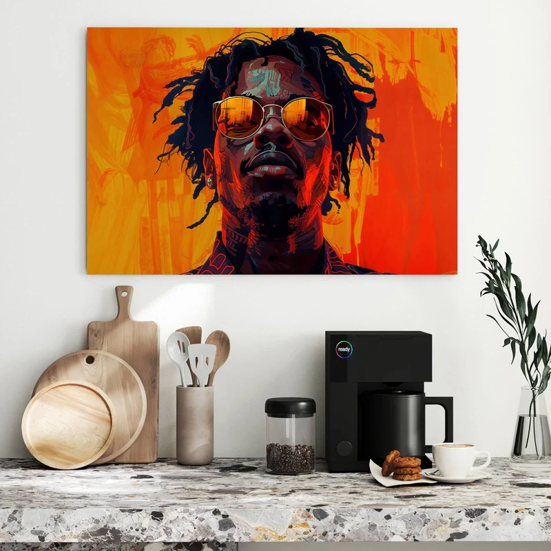 Metall Magnettafel - Mann mit Sonnenbrille