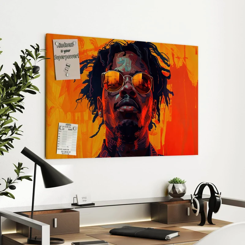Metall Magnettafel - Mann mit Sonnenbrille