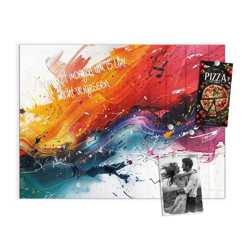 Glas Magnettafel - Farbenexplosion