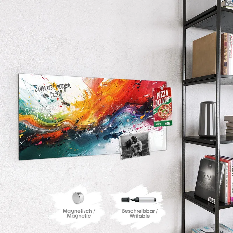 Glas Magnettafel - Farbenexplosion