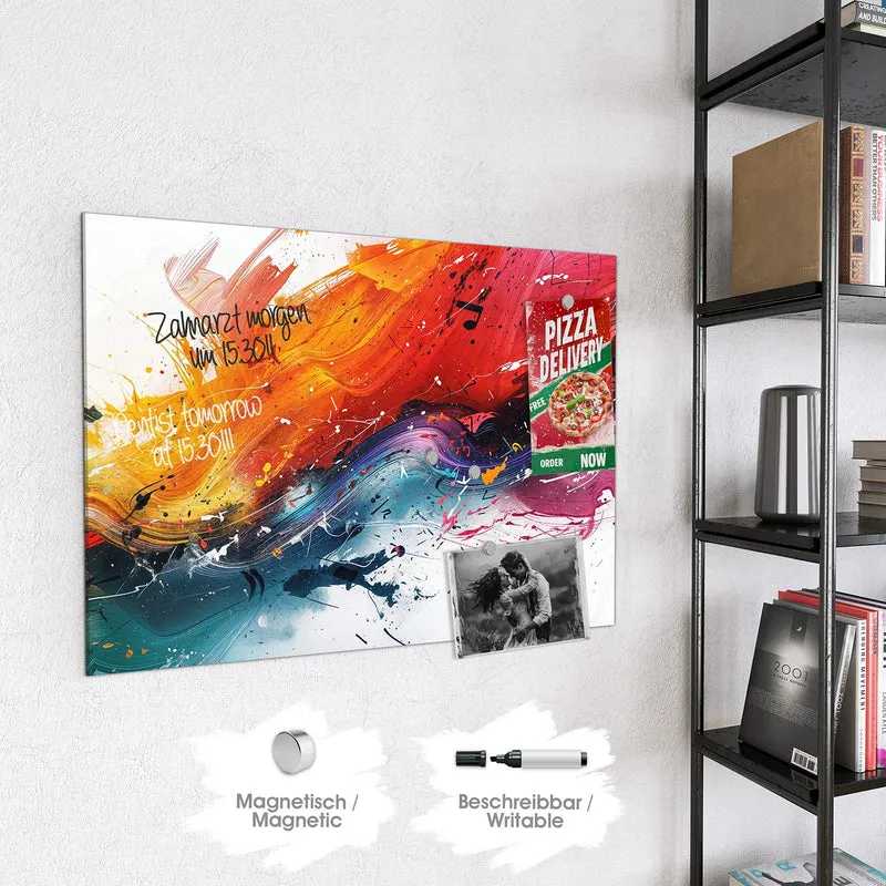 Glas Magnettafel - Farbenexplosion