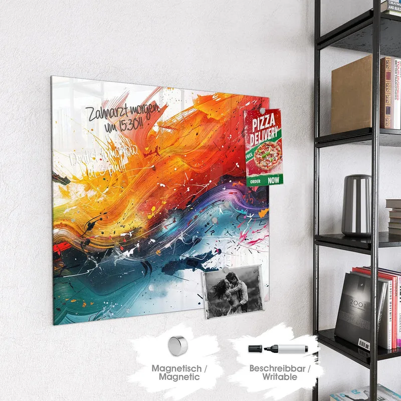 Glas Magnettafel - Farbenexplosion