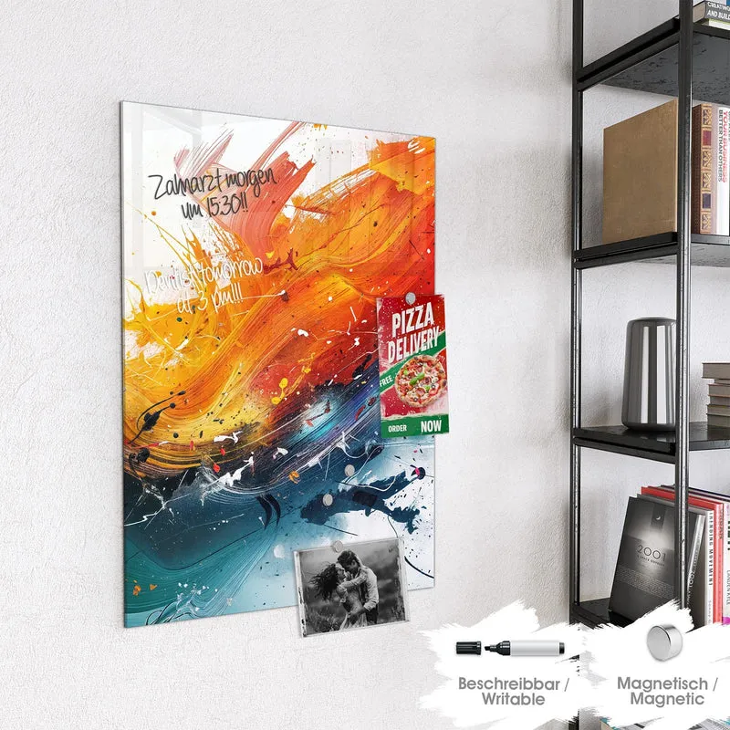 Glas Magnettafel - Farbenexplosion
