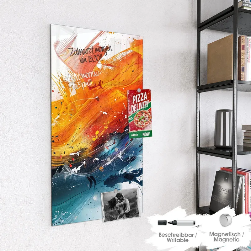 Glas Magnettafel - Farbenexplosion