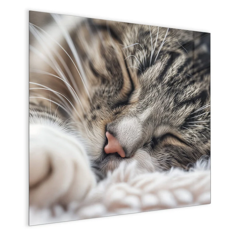Glas Magnettafel - Schlafende Katze