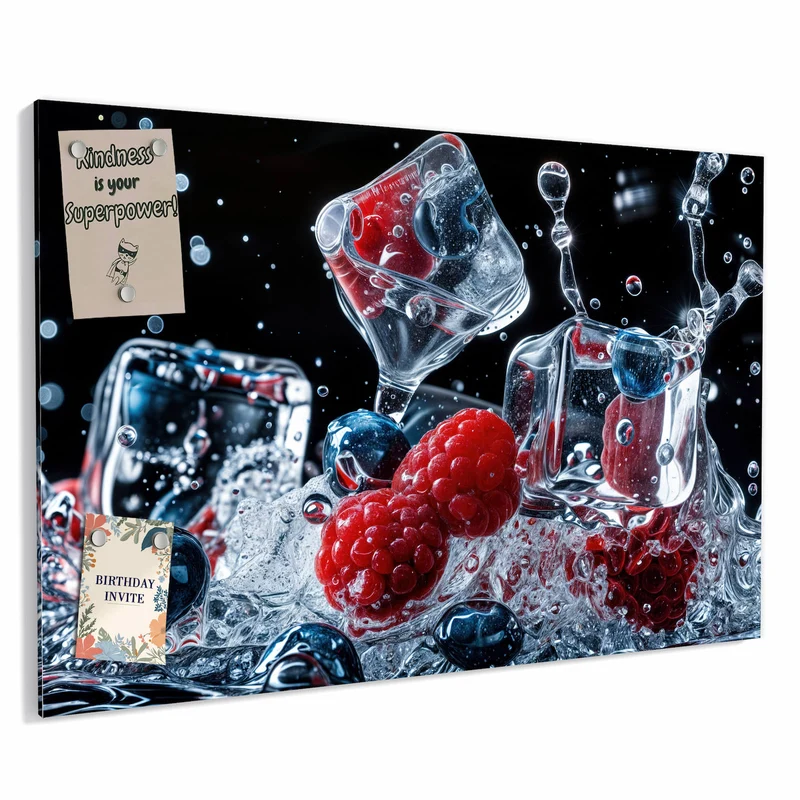 Metall Magnettafel - Eisgekühlte Beeren