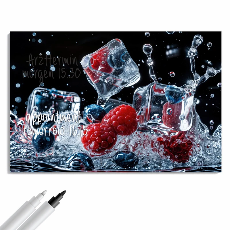 Metall Magnettafel - Eisgekühlte Beeren