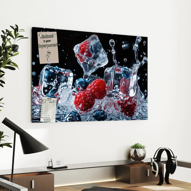 Metall Magnettafel - Eisgekühlte Beeren