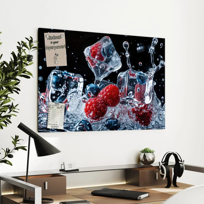 Metall Magnettafel - Eisgekühlte Beeren