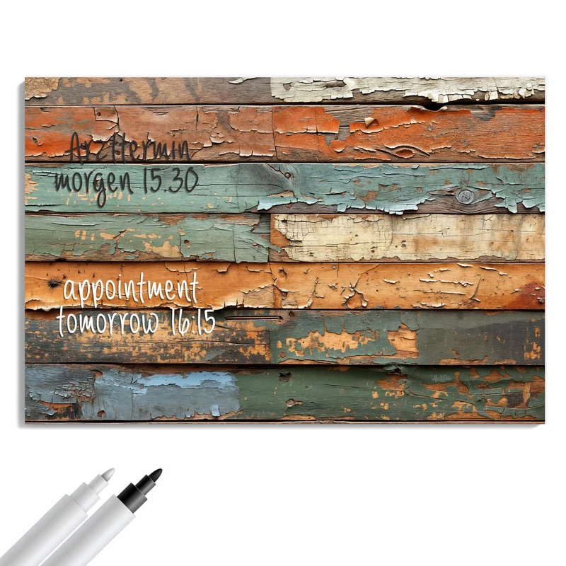 Metall Magnettafel - Antike Holzplanken