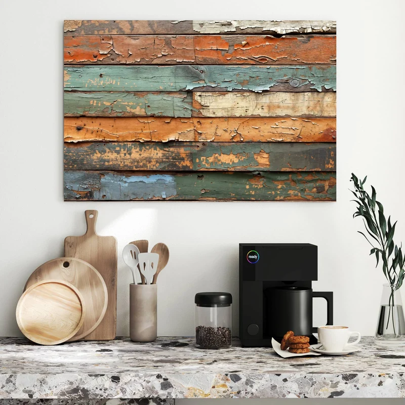 Metall Magnettafel - Antike Holzplanken