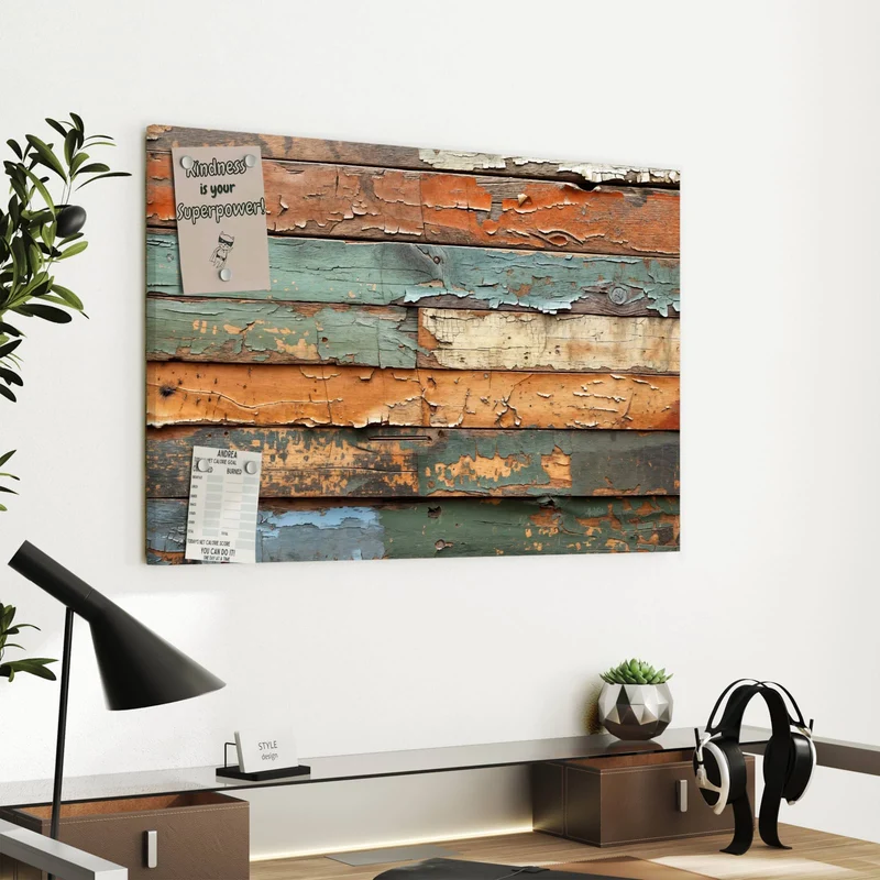 Metall Magnettafel - Antike Holzplanken