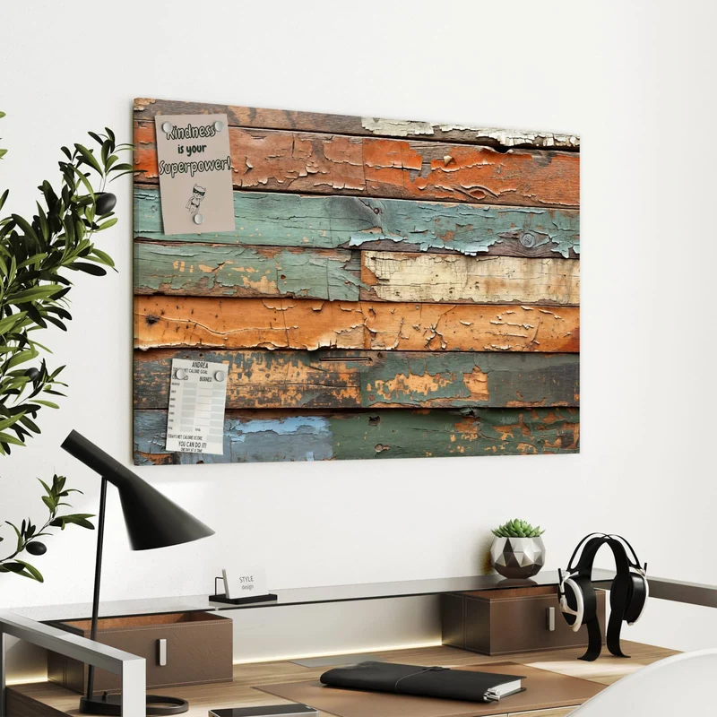 Metall Magnettafel - Antike Holzplanken