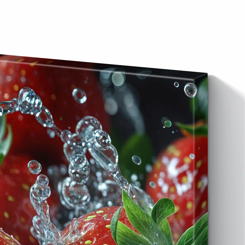 Metall Magnettafel - Erdbeeren mit Tropfen