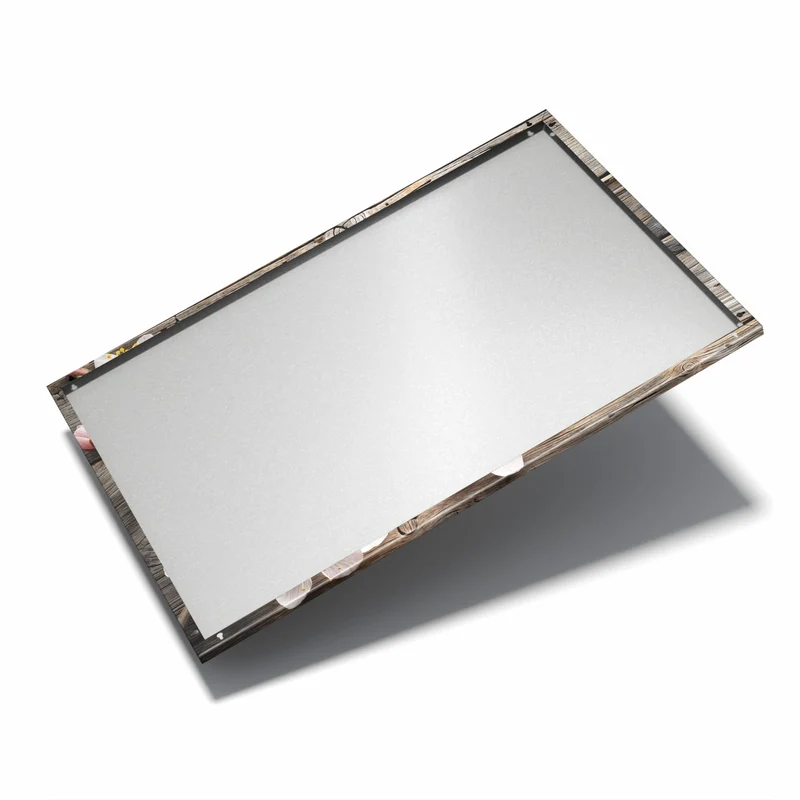 Metall Magnettafel - Blüten auf Grauholz