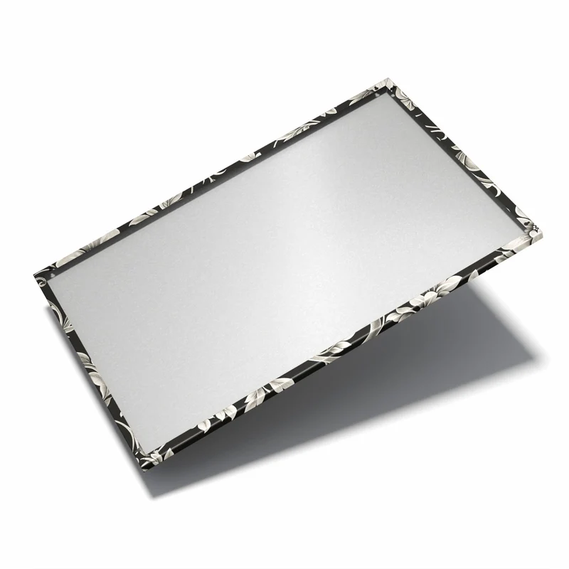 Metall Magnettafel - Blüten auf Schwarz