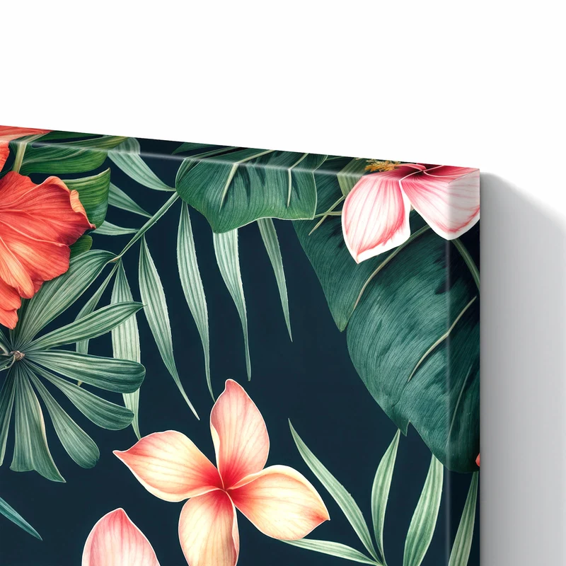 Metall Magnettafel - Hibiskus auf Dunkelgrün