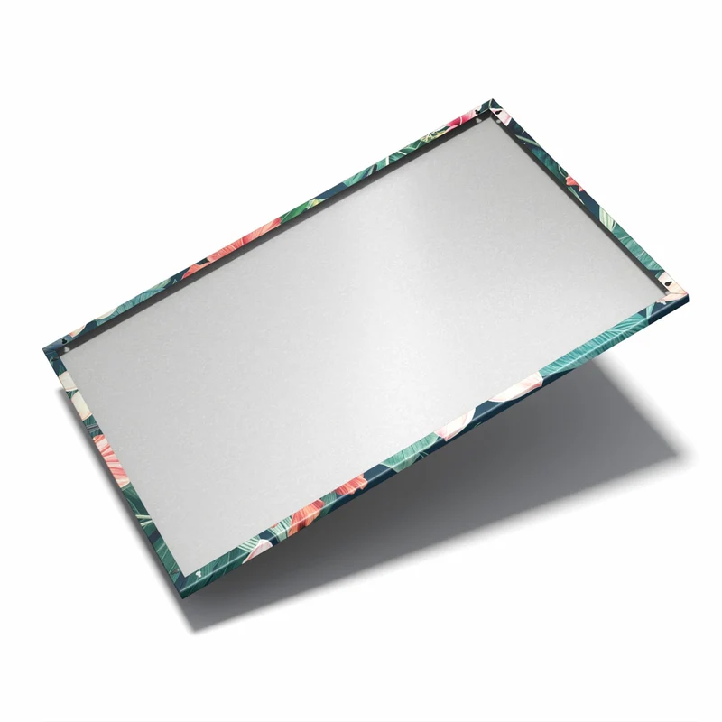 Metall Magnettafel - Hibiskus auf Dunkelgrün