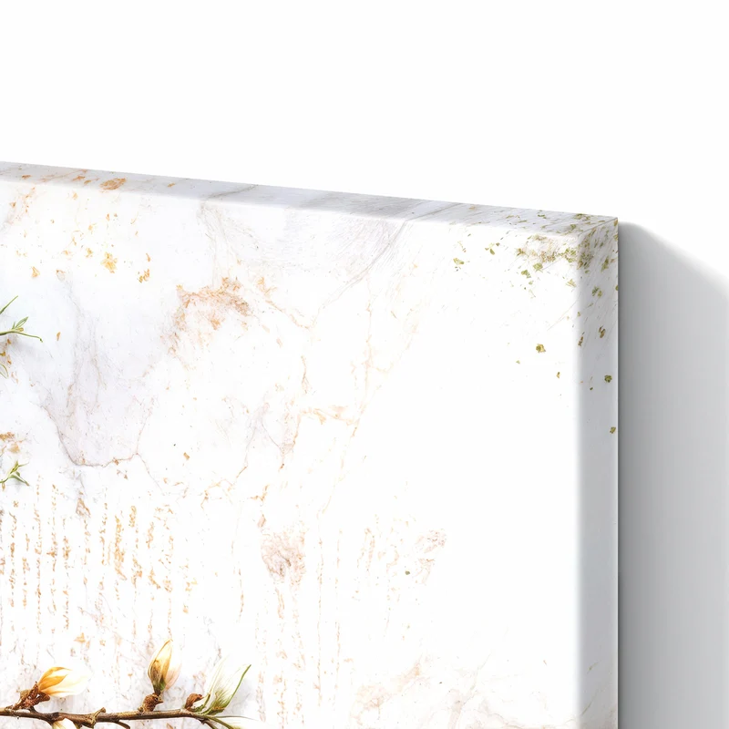 Metall Magnettafel - Magnolien auf Holz