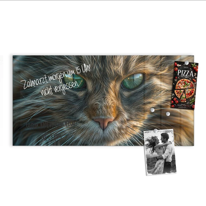 Glas Magnettafel - Getigerte Katze