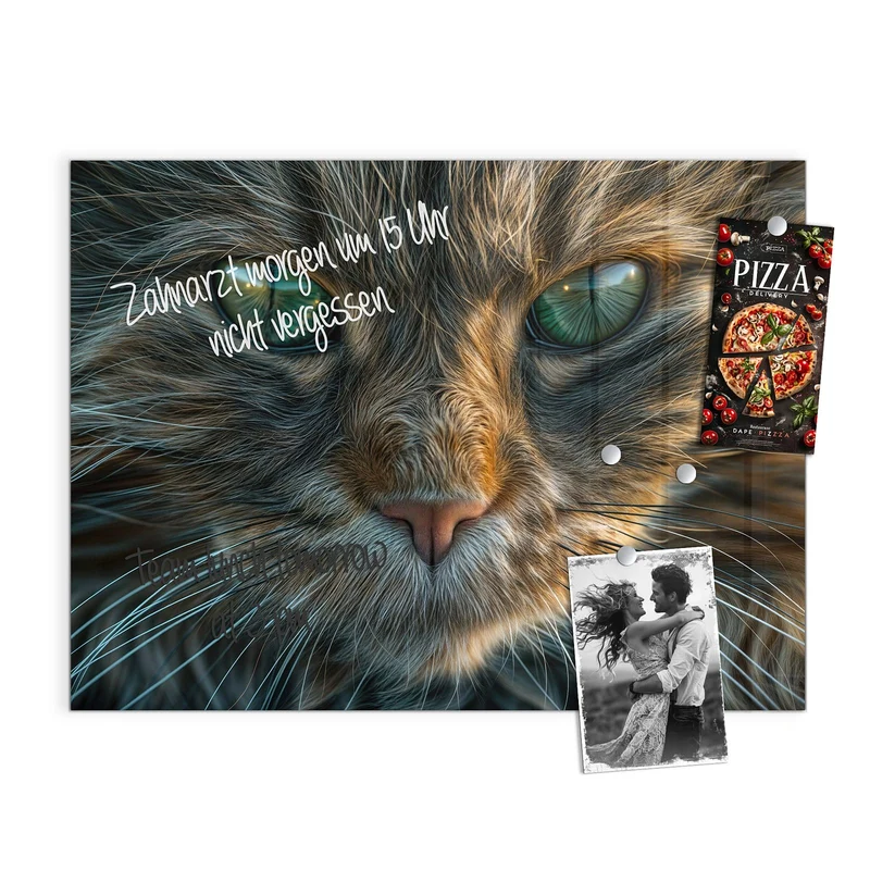 Glas Magnettafel - Getigerte Katze