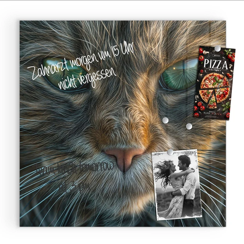 Glas Magnettafel - Getigerte Katze