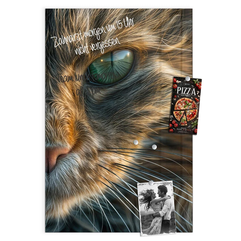 Glas Magnettafel - Getigerte Katze