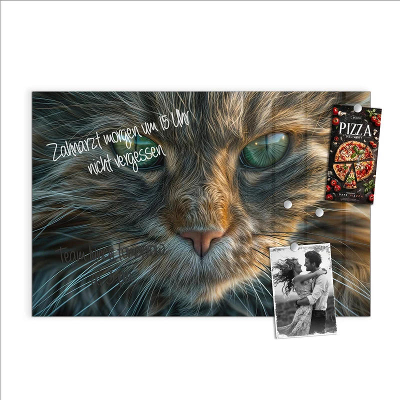 Glas Magnettafel - Getigerte Katze