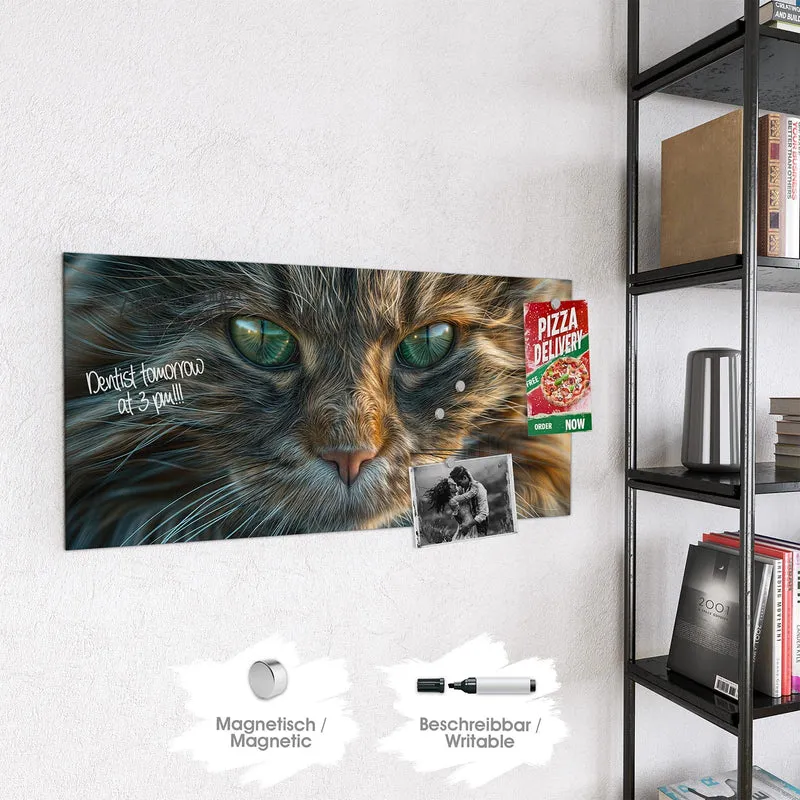 Glas Magnettafel - Getigerte Katze