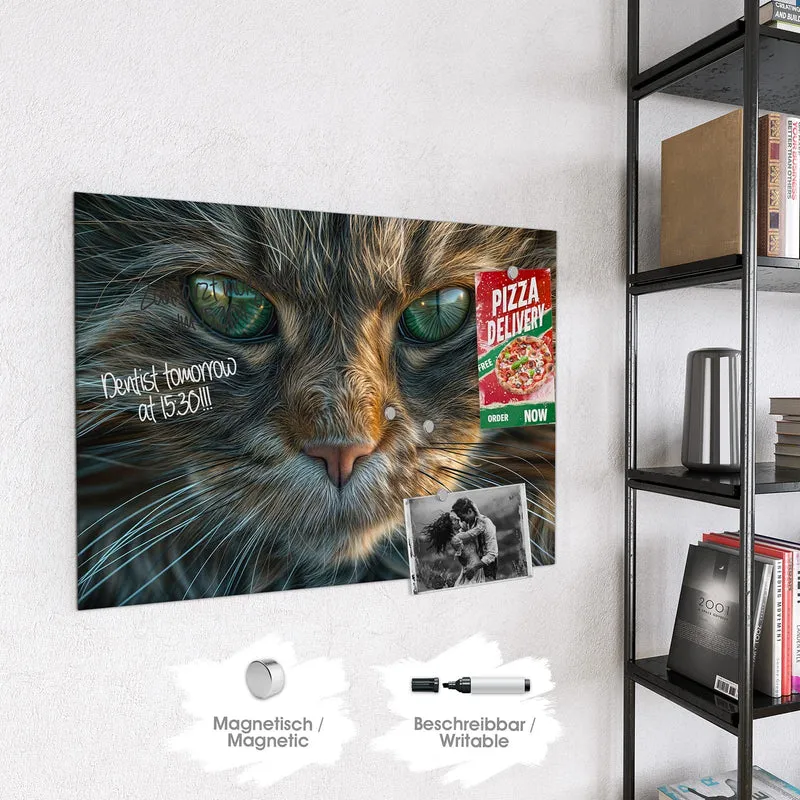Glas Magnettafel - Getigerte Katze