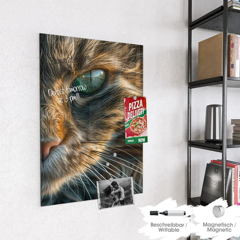 Glas Magnettafel - Getigerte Katze