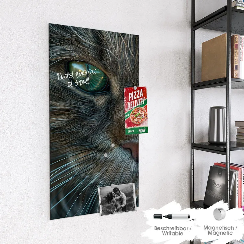 Glas Magnettafel - Getigerte Katze
