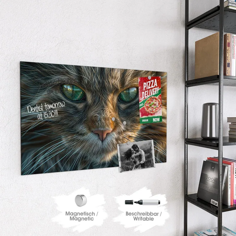 Glas Magnettafel - Getigerte Katze