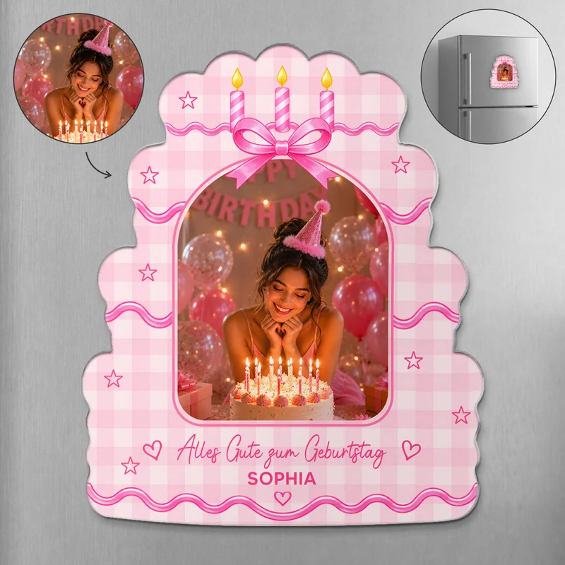Alles Gute Zum Geburtstag - Personalisierte Geschenke Foto | Acryl Magnet