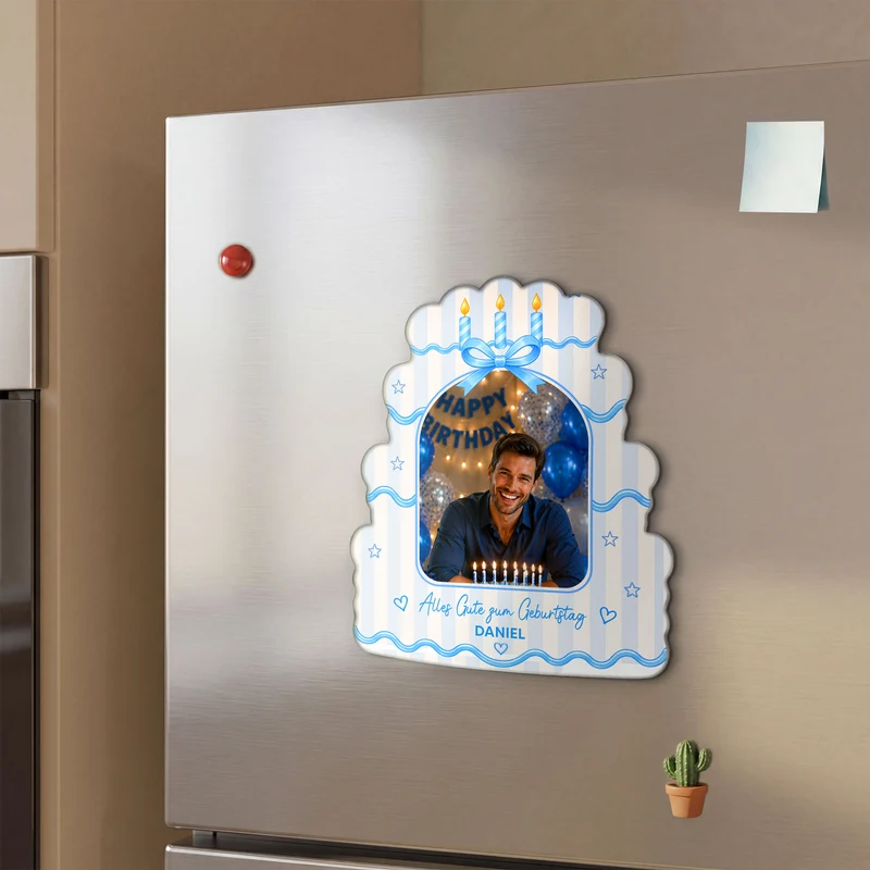 Alles Gute Zum Geburtstag - Personalisierte Geschenke Foto | Acryl Magnet