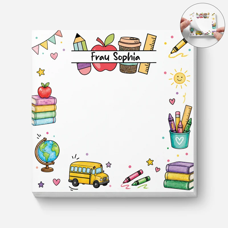 Lehrerin + Schulstart - Personalisiertes Geschenk | Haftnotizen