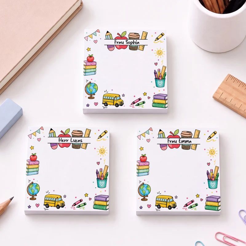 Lehrerin + Schulstart - Personalisiertes Geschenk | Haftnotizen