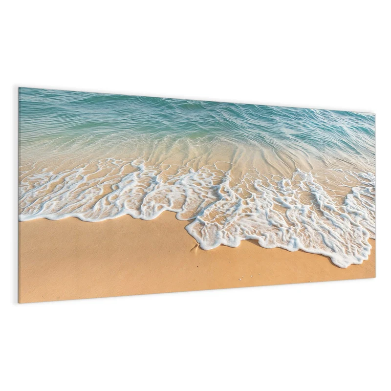 Glas Magnettafel - Wellen am Strand