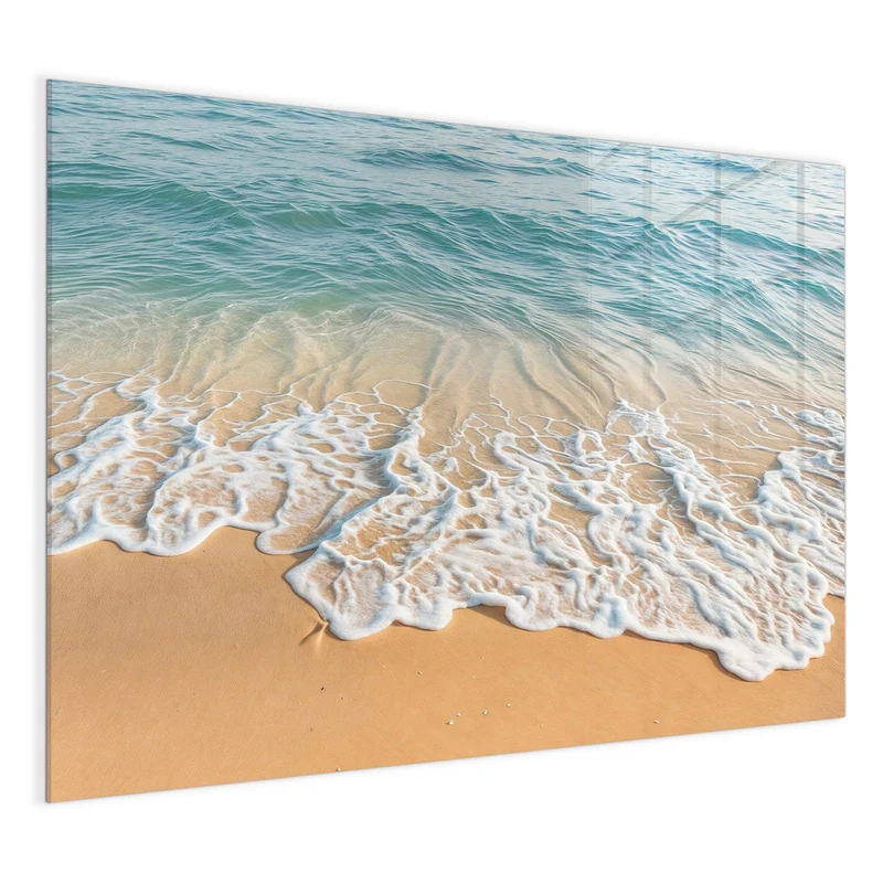 Glas Magnettafel - Wellen am Strand