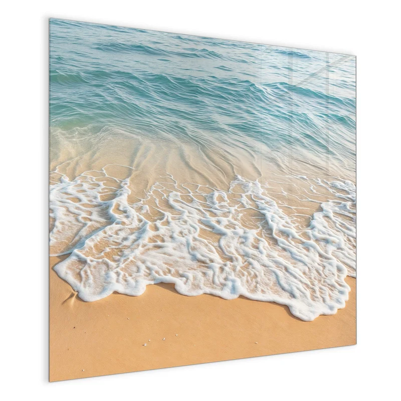 Glas Magnettafel - Wellen am Strand