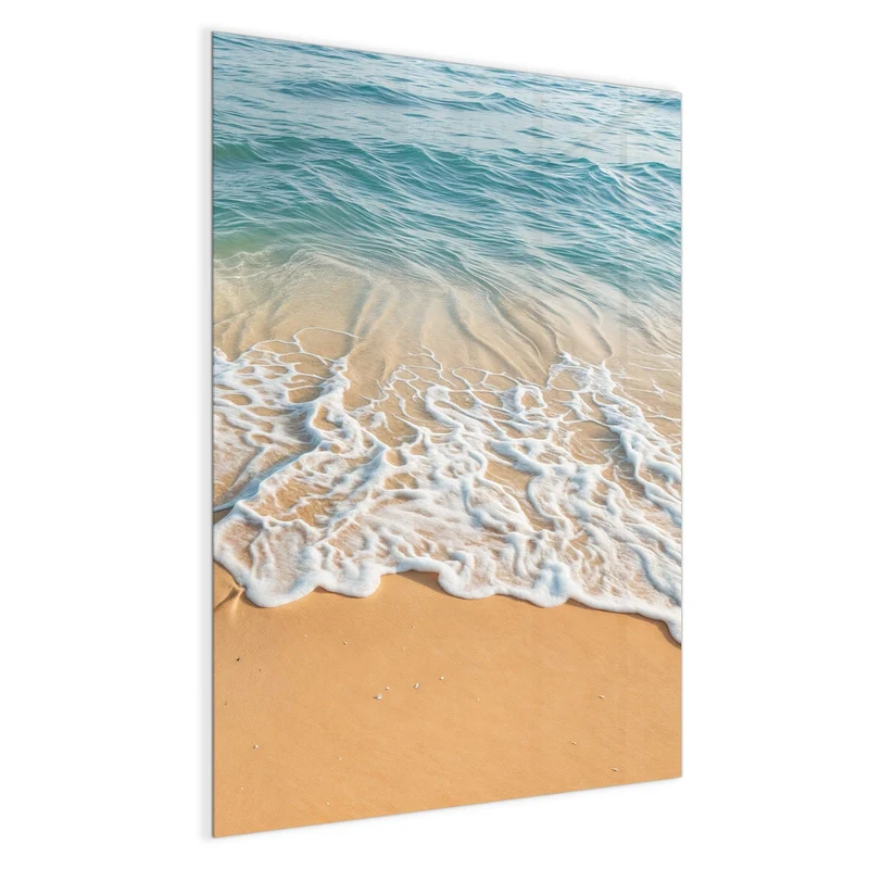 Glas Magnettafel - Wellen am Strand