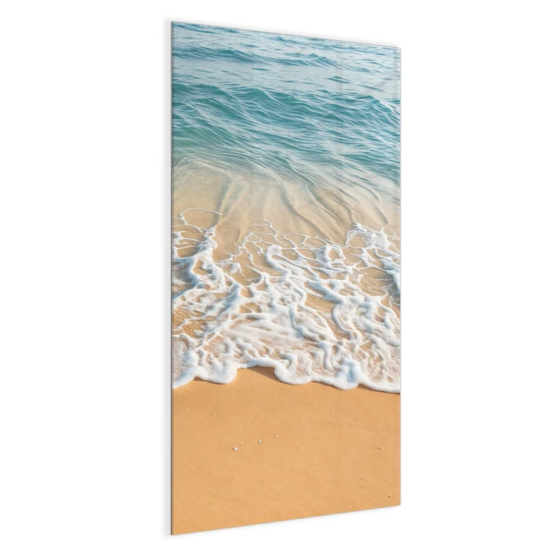 Glas Magnettafel - Wellen am Strand