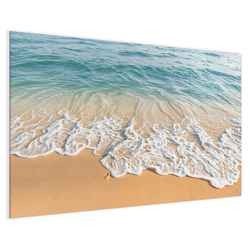 Glas Magnettafel - Wellen am Strand
