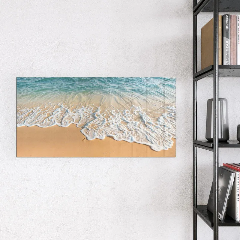 Glas Magnettafel - Wellen am Strand