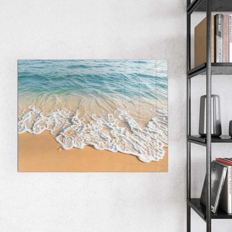 Glas Magnettafel - Wellen am Strand